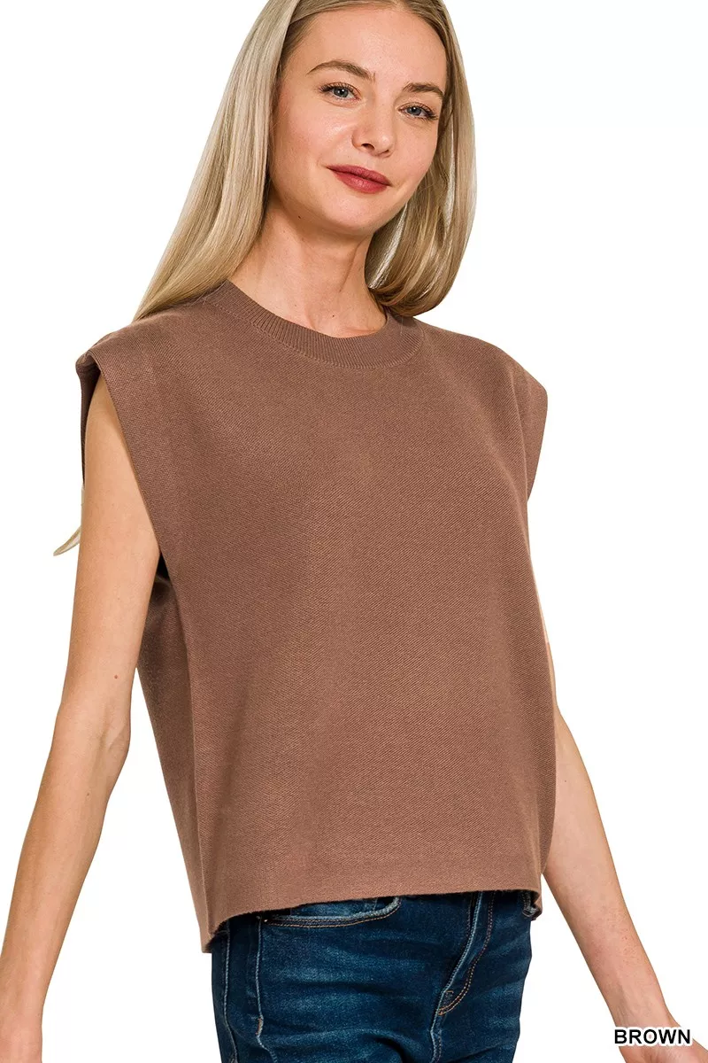 Zenana Round Neck Viscose Sweater Vest - Image 2