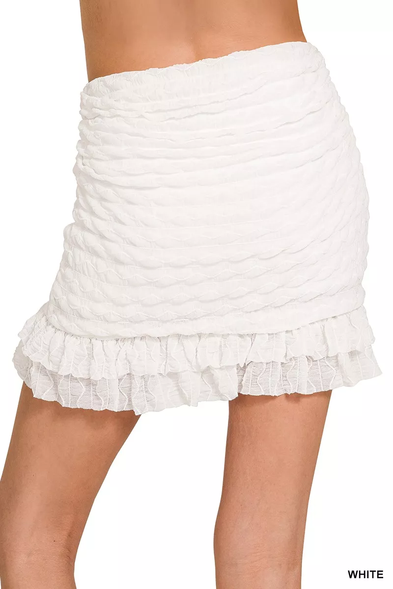 Zenana Ruched Mini Skirt with Built in Shorts - Image 5