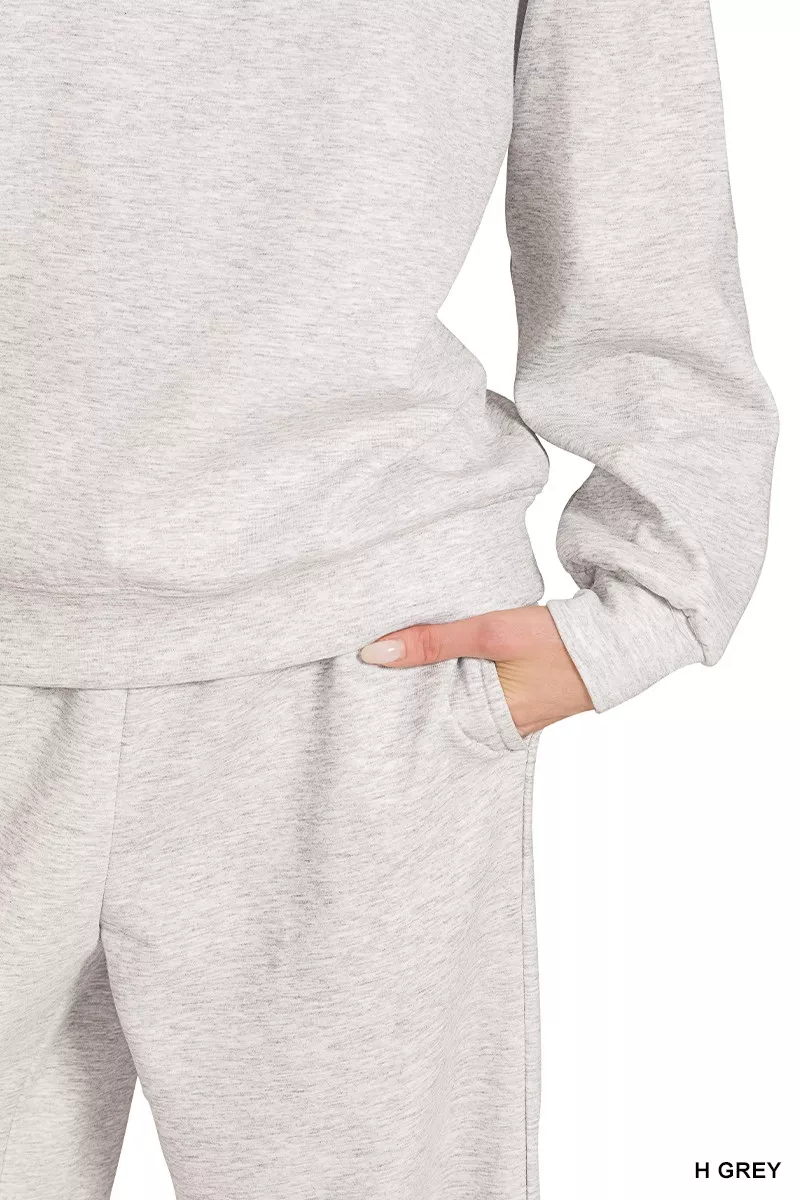 Zenana Scuba Crewneck Pullover and Pants Set - Image 2
