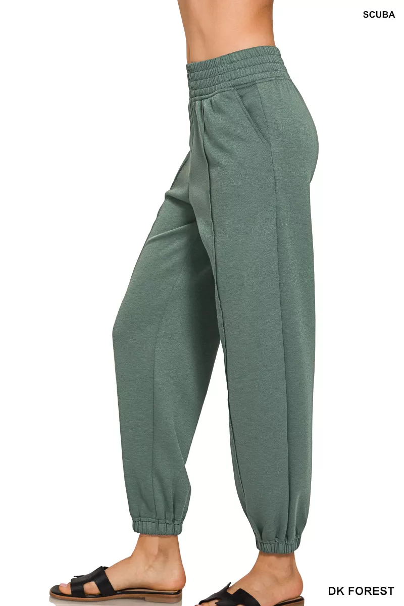 Zenana Scuba Elastic Waist Joggers with pockets - Image 2