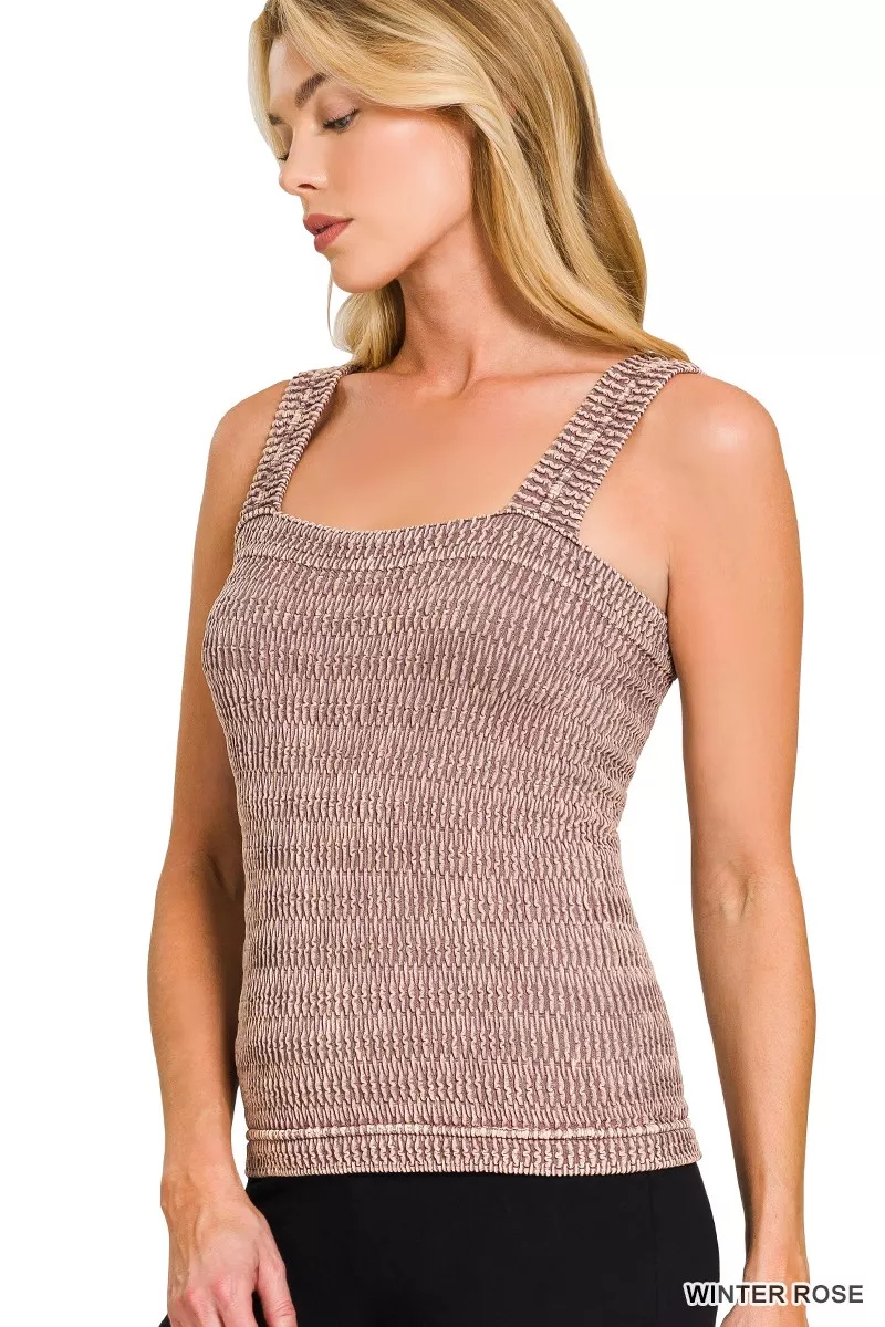 Zenana Seamless Winkle Stone Washed Tank Top - Image 2