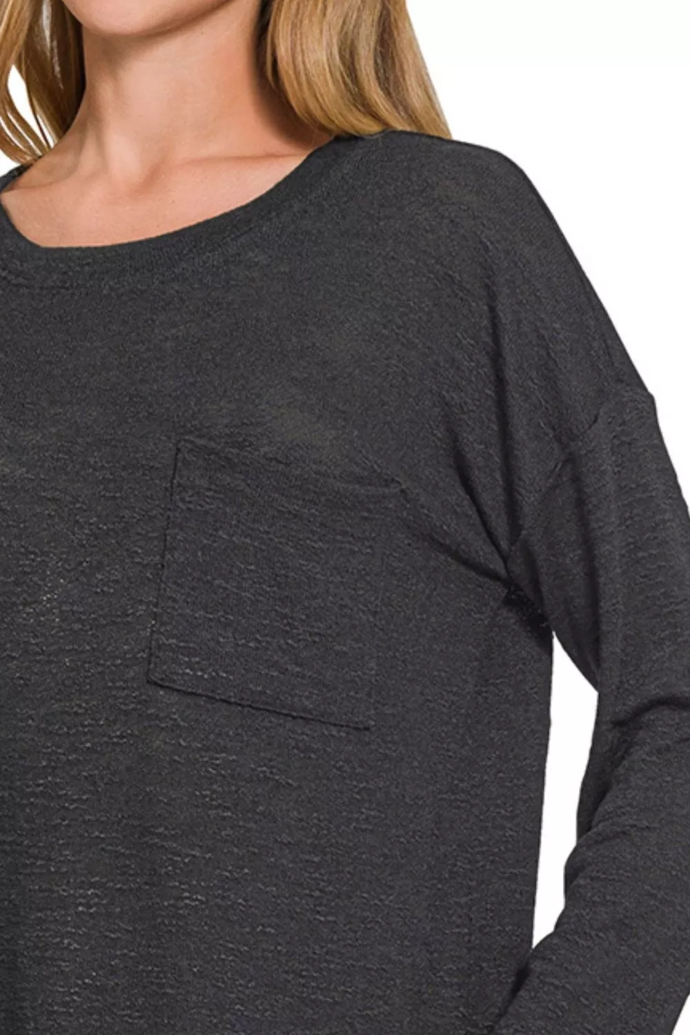 Zenana Slub Hacci Long Sleeve T-Shirt - Image 2