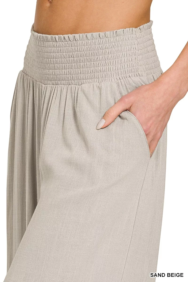 Zenana Smocked Waistband Wide Leg Lounge Pants - Image 3