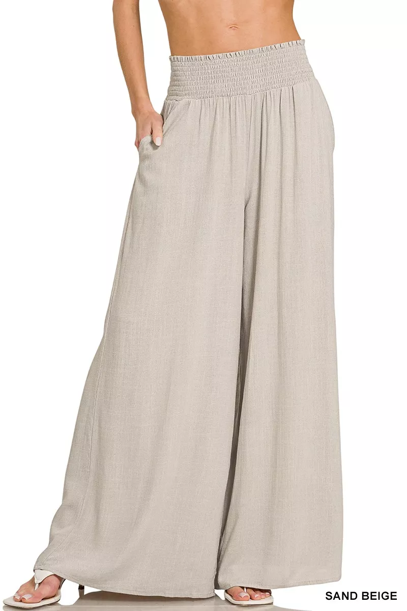 Zenana Smocked Waistband Wide Leg Lounge Pants - Image 4