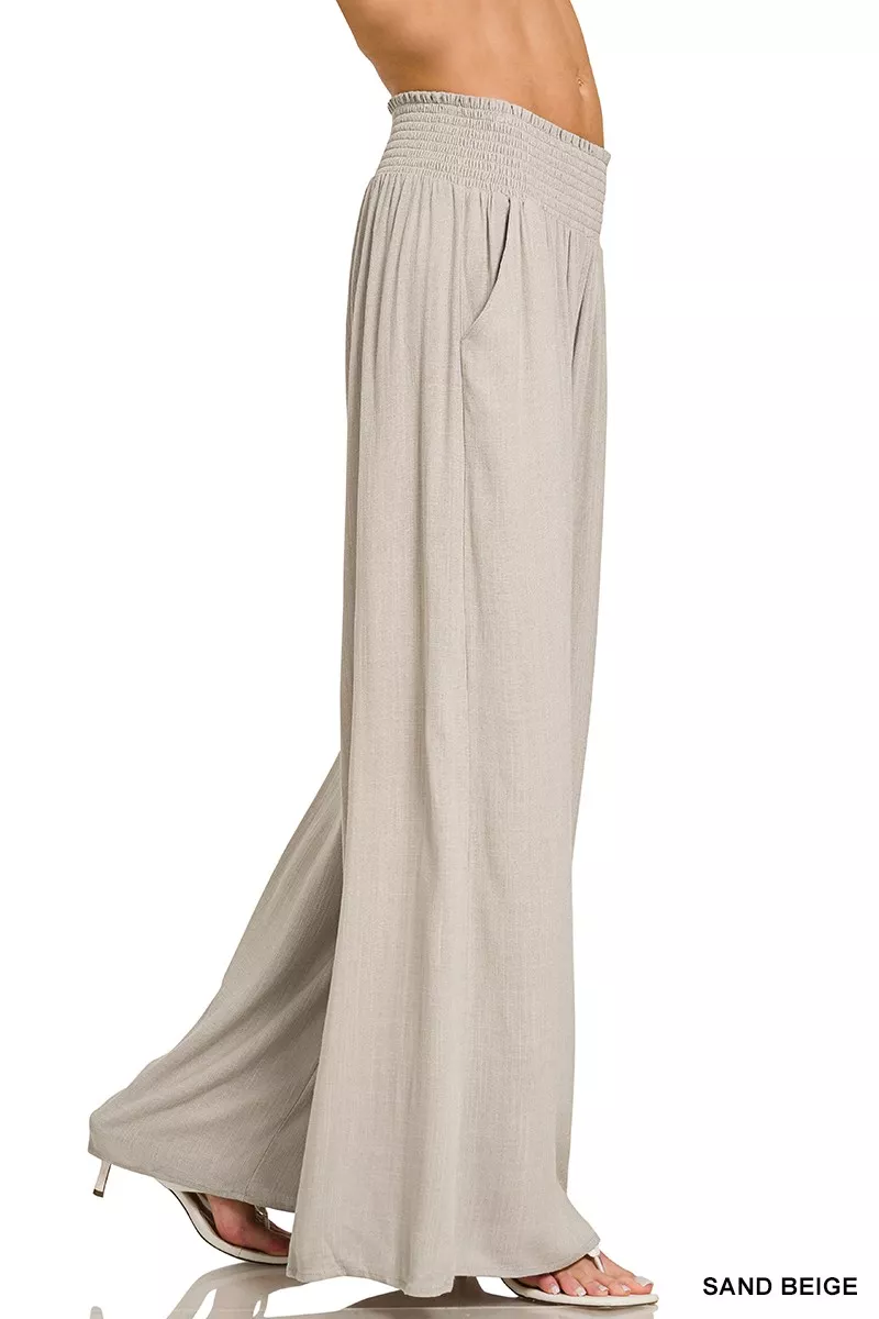 Zenana Smocked Waistband Wide Leg Lounge Pants - Image 7