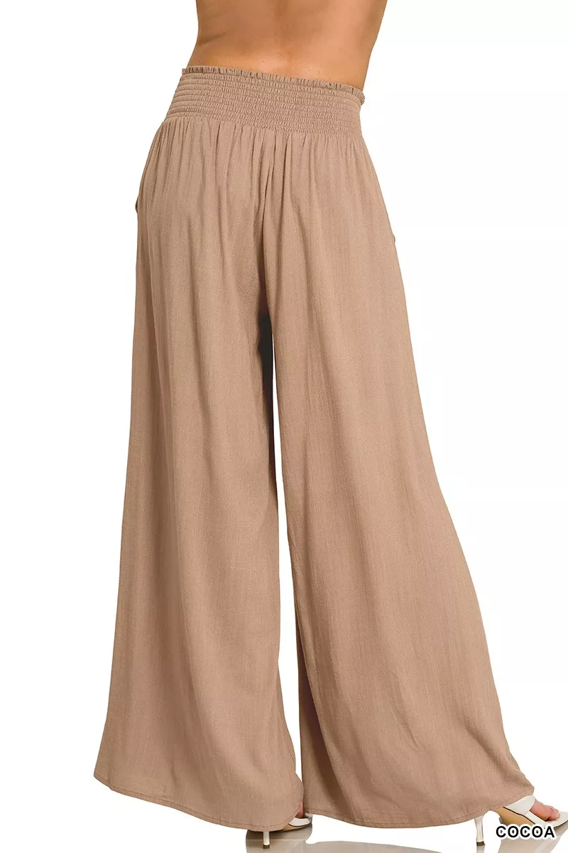 Zenana Smocked Waistband Wide Leg Lounge Pants - Image 2