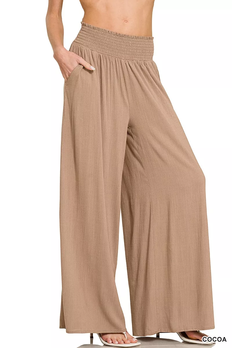 Zenana Smocked Waistband Wide Leg Lounge Pants - Image 3