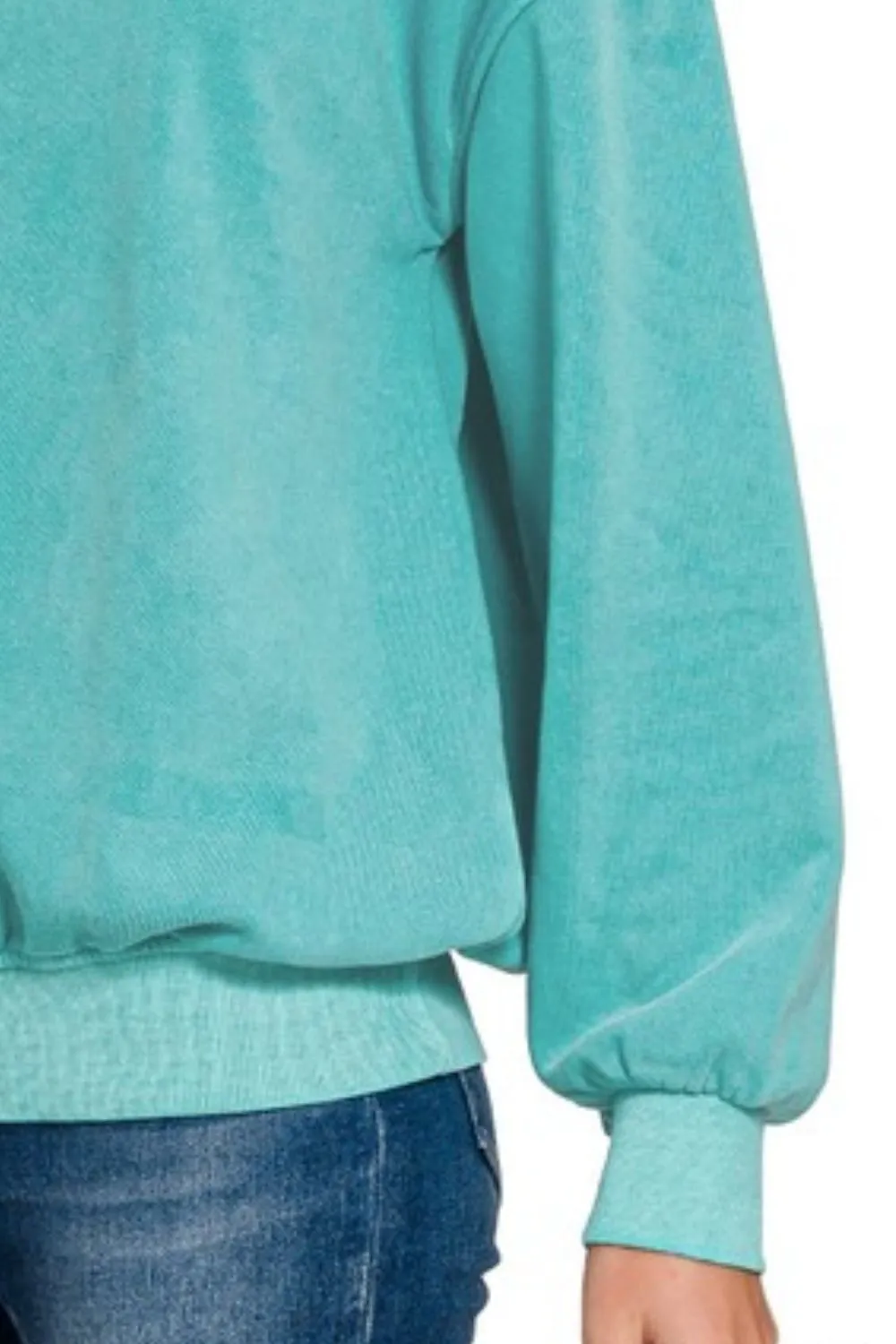 Zenana Soft Fleece Pigment Dye Round-neck Sweatshirts - Image 3