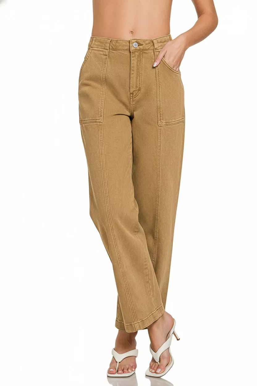 Zenana Straight Leg Utility Pocket Jeans - Image 2