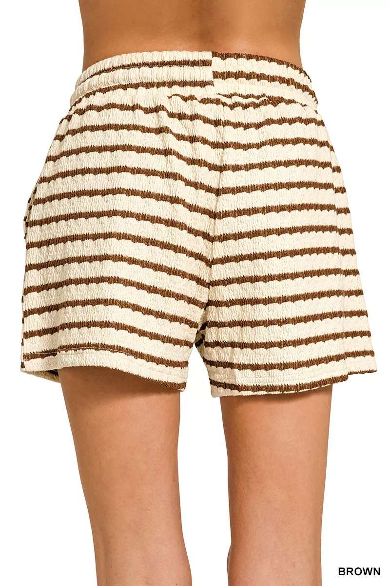 Zenana Striped Short Sleeve Tee & Shorts Set - Image 6