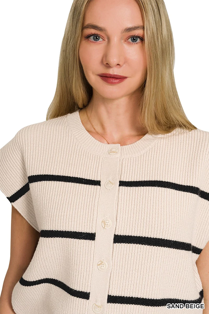 Zenana Striped Viscose Sweater Vest - Image 8