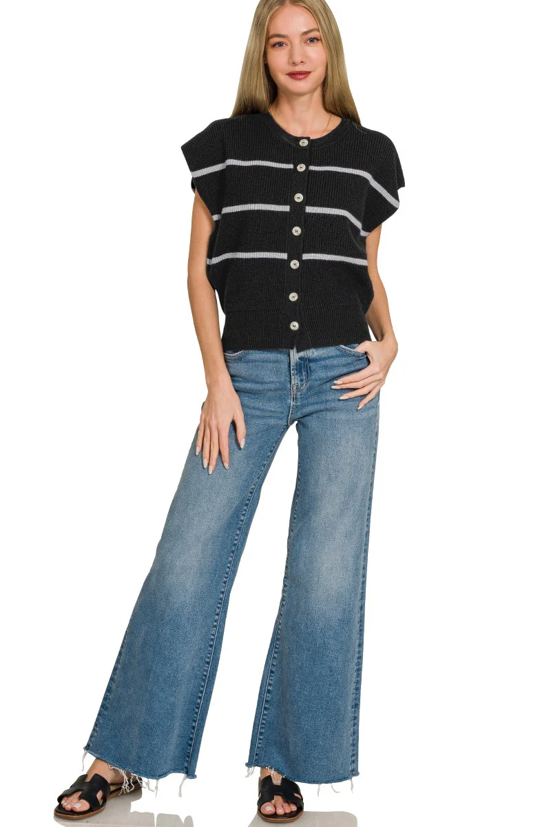 Zenana Striped Viscose Sweater Vest - Image 4