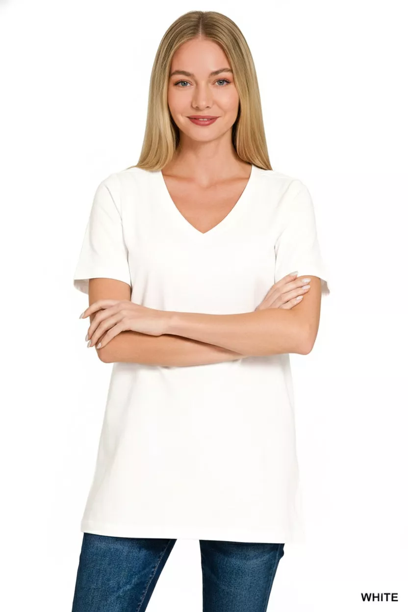 Zenana V-Neck Short Sleeve T-Shirt - Image 2