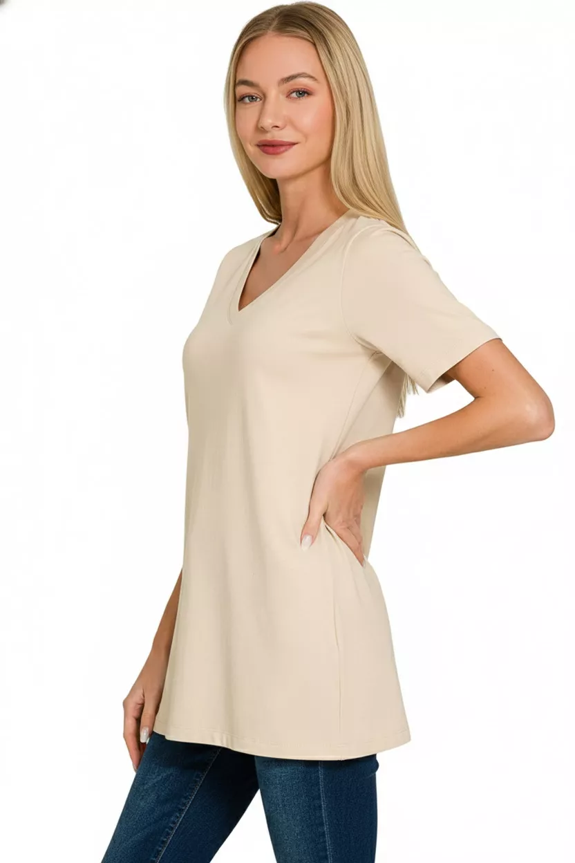 Zenana V-Neck Short Sleeve T-Shirt - Image 3