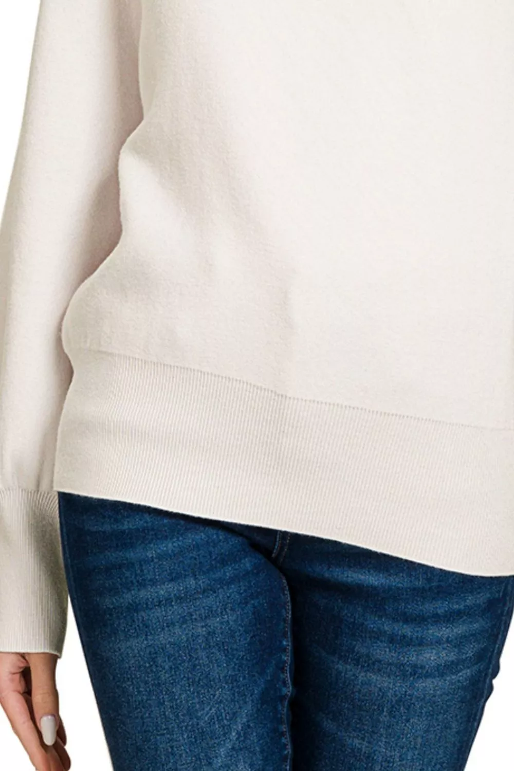 Zenana Viscose Mock Neck Exposed Seam Sweater - Image 2