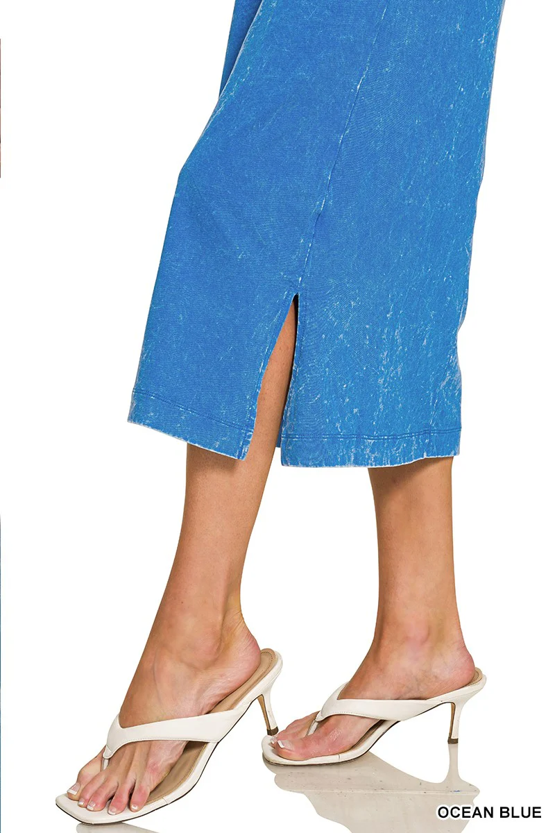 Zenana Washed Exposed Seam Short Sleeve T-Shirt Dress - Image 4