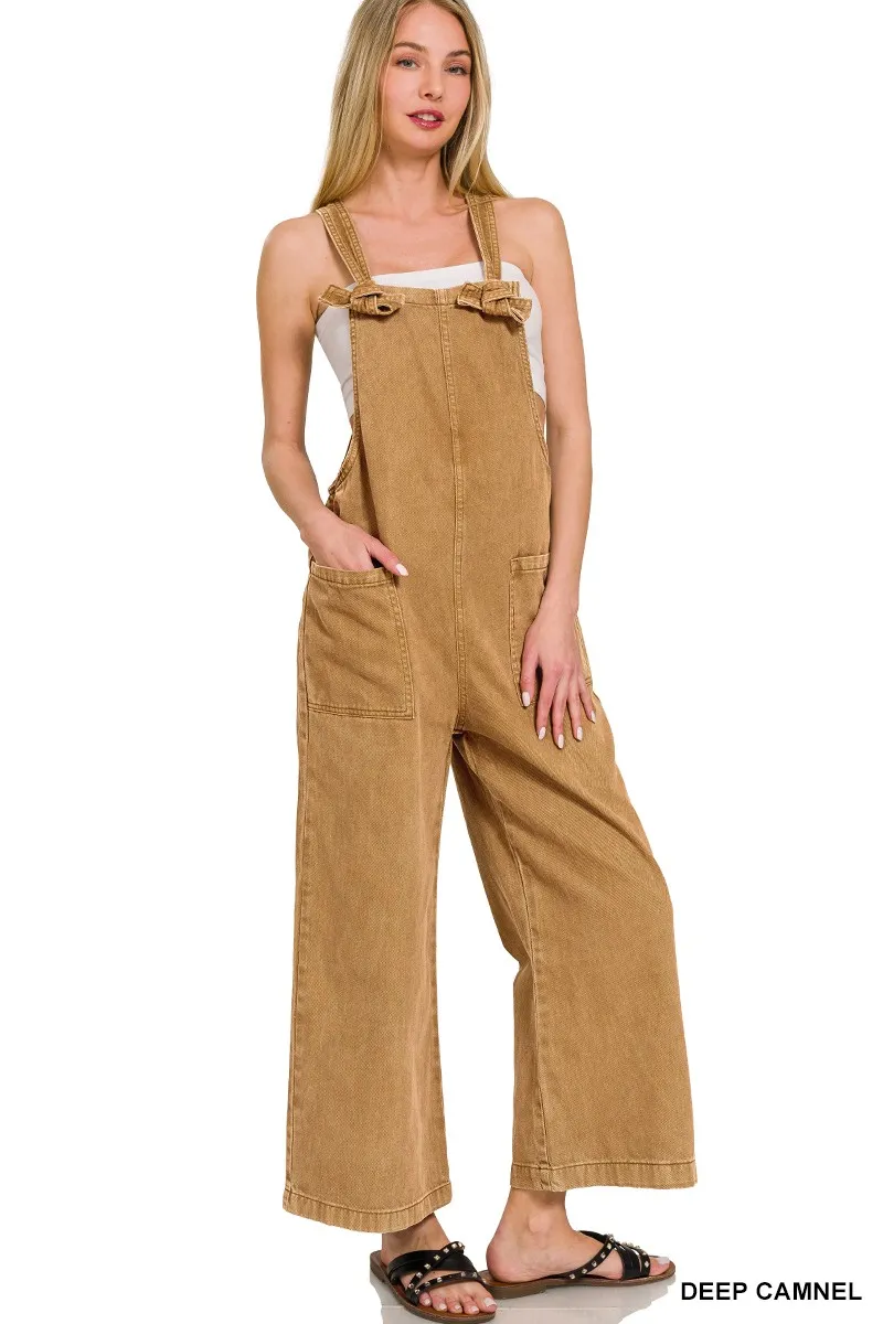 Zenana Washed Knot Strap Pockets Jumpsuit - Image 2