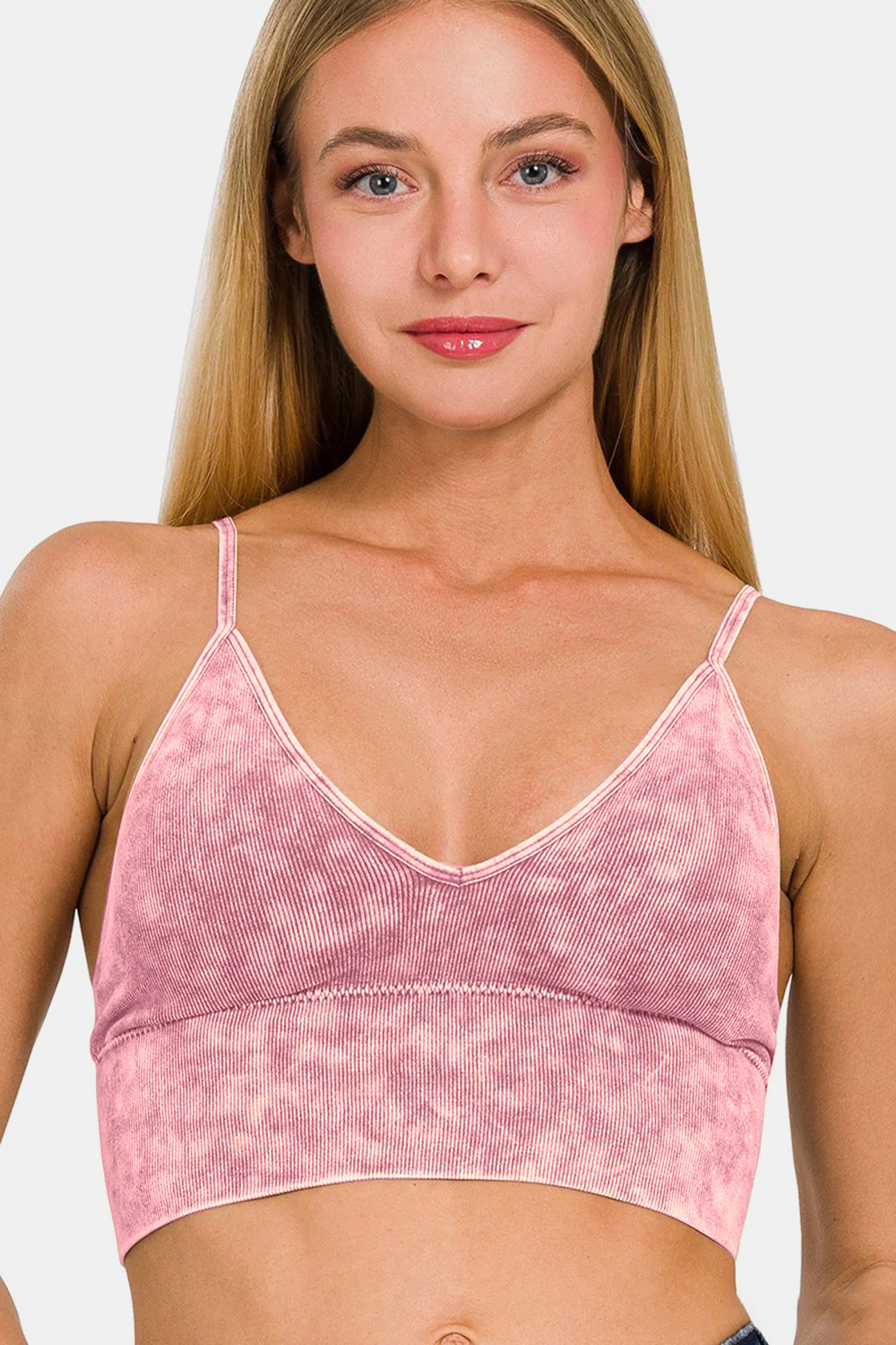 Zenana Washed Ribbed Bra Padded Cami - Image 3