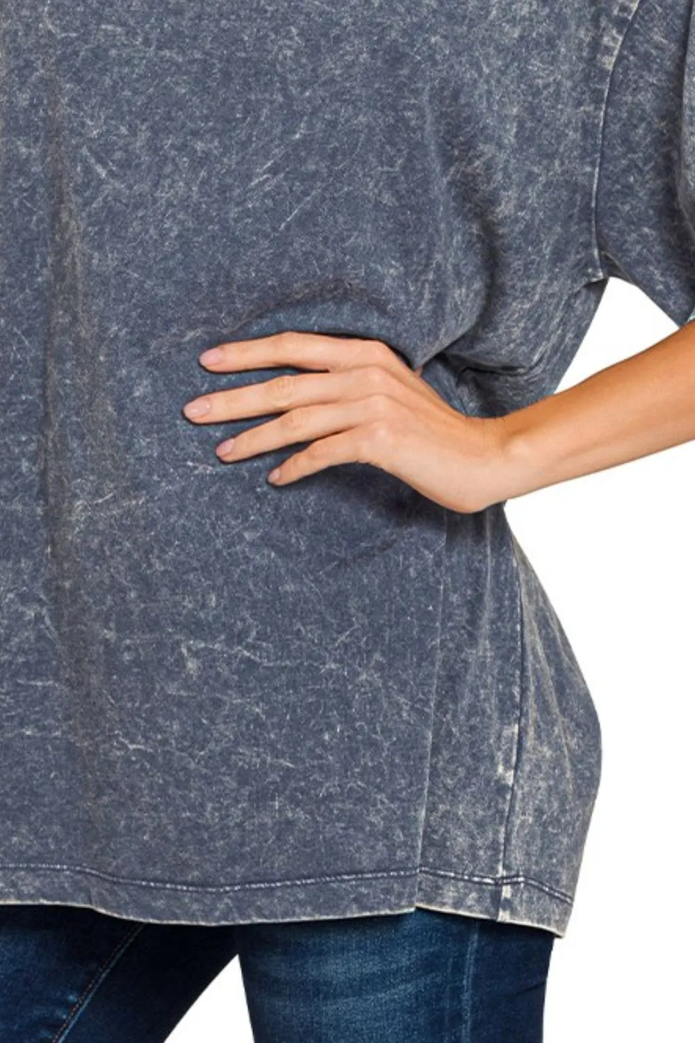 Zenana Washed Short Sleeve Top - Image 3