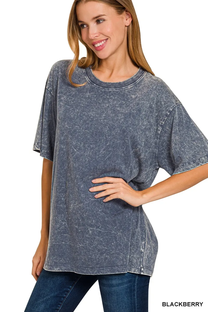 Zenana Washed Short Sleeve Top - Image 4