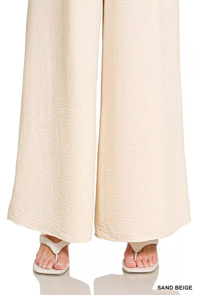 Zenana Woven Airflow Elastic Waistband Pants - Image 6
