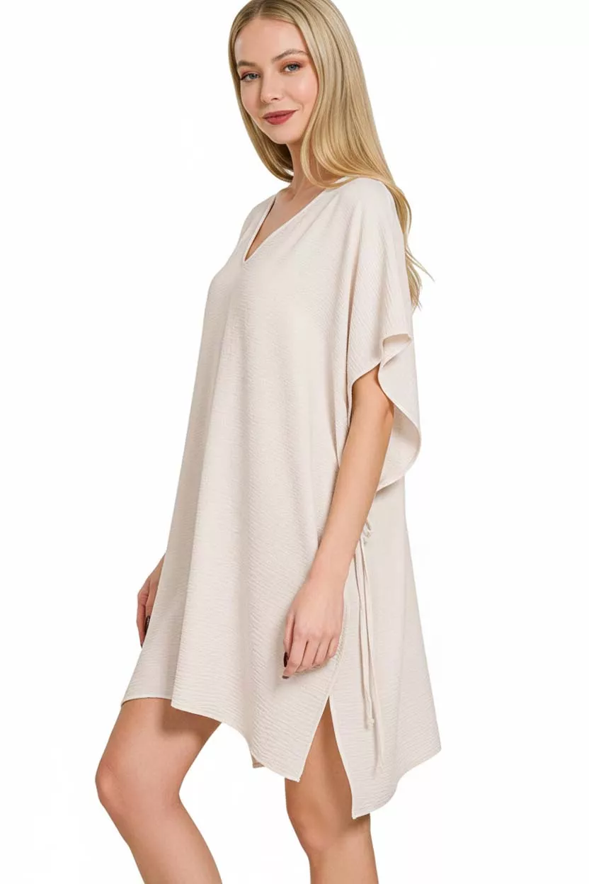 Zenana Woven Airflow Tie Side Cover Up - Image 2