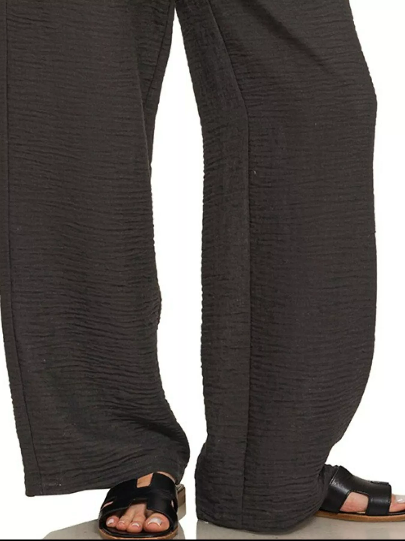 Zenana Woven Crepe Elastic Band Pants - Image 2