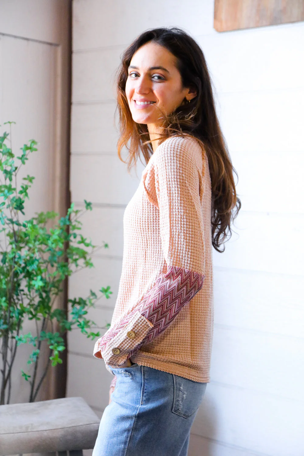 Zigzag Charm Blush Thermal Long Sleeve - Image 5