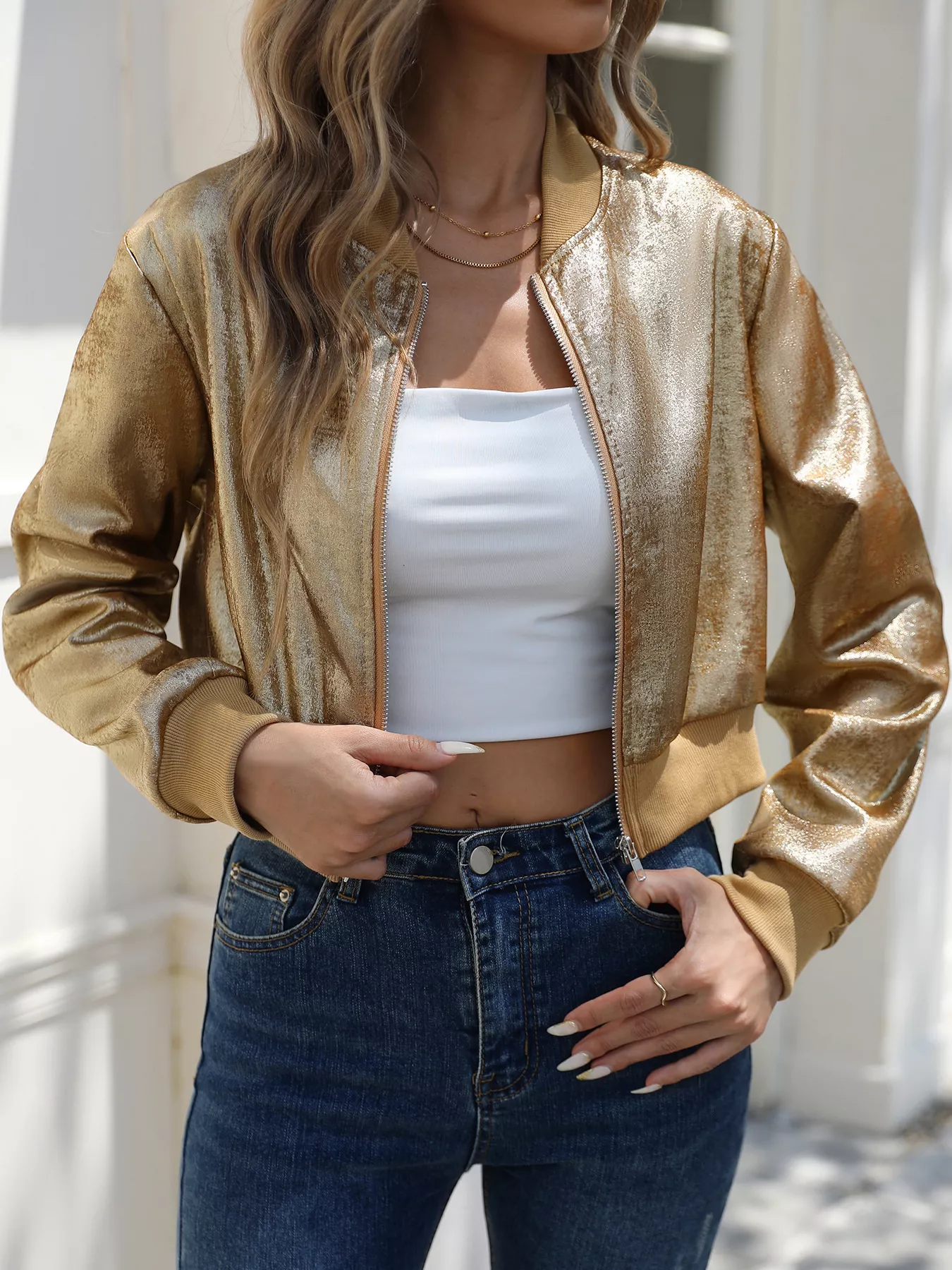 Zip Up Cropped Jacket - Image 6