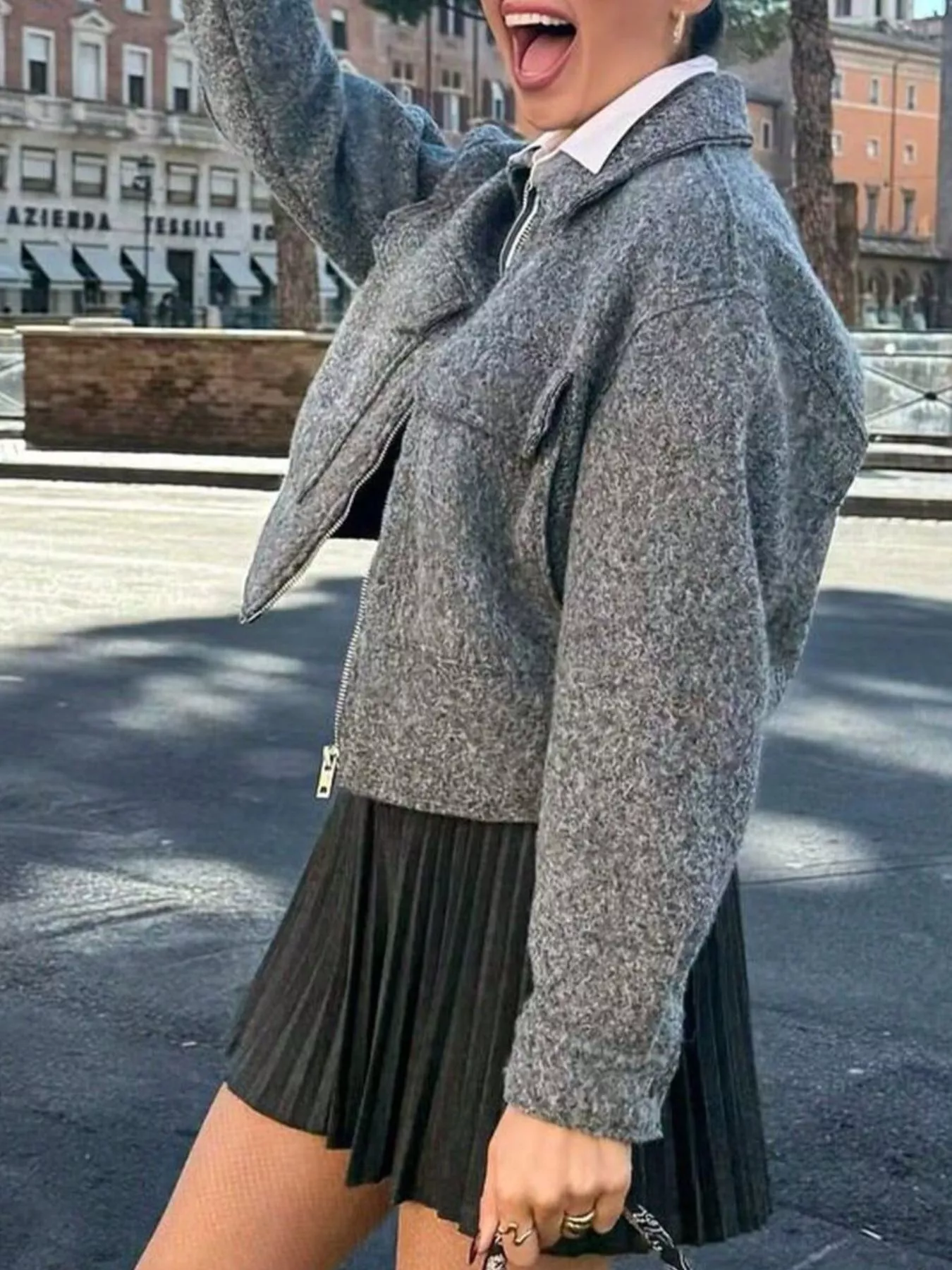 Zip Up Cropped Jacket - Image 6