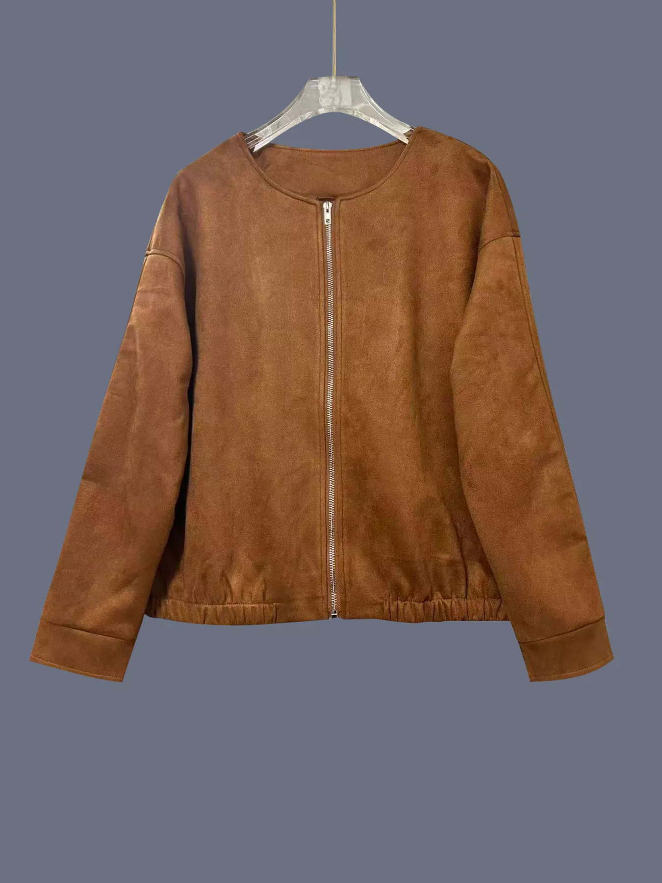 Zip Up Dropped Shoulder Jacket - Image 6