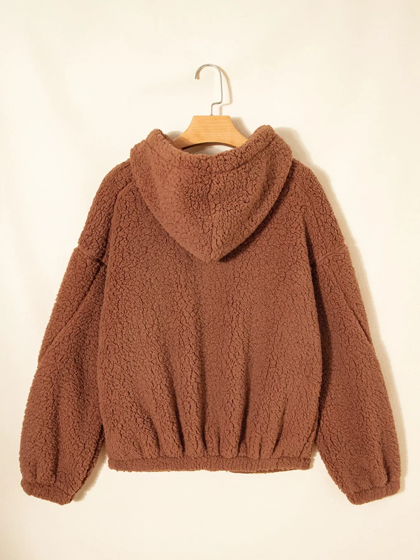 Zip Up Hooded Sherpa Jacket - Image 9