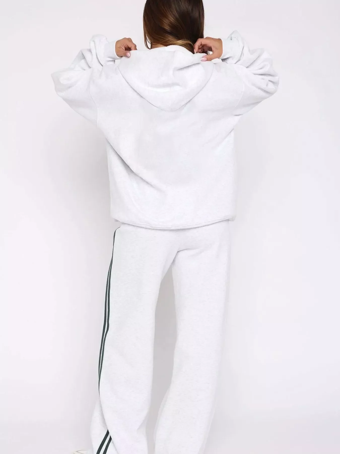Zip Up Hoodie and Striped Pants Set - Image 17