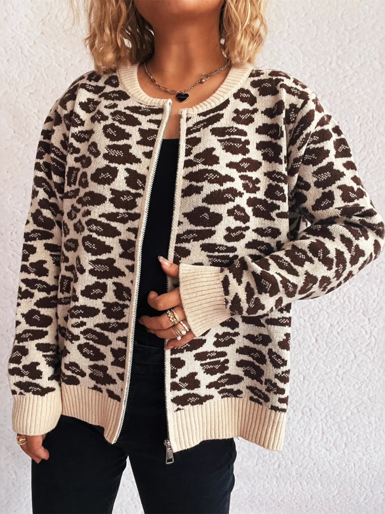 Zip Up Long Sleeve Cardigan - Image 15