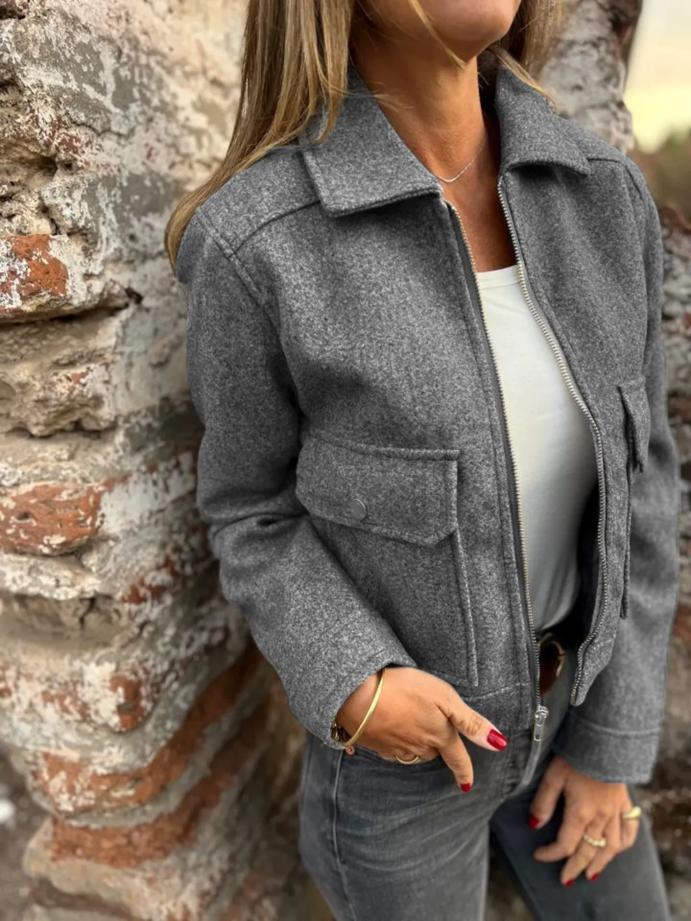 Zip Up Long Sleeve Jacket - Image 4