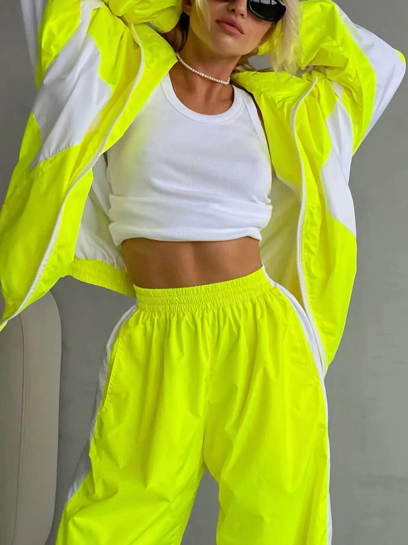 Zip Up Long Sleeve Top and Pants Set - Image 7