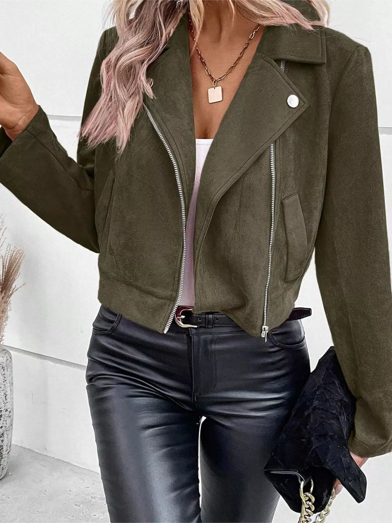 Zip Up Moto Jacket - Image 16