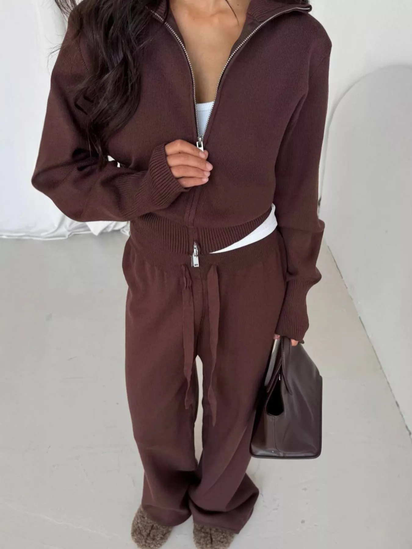 Zip-Up Outerwear and  Drawstring Pants Set - Image 6