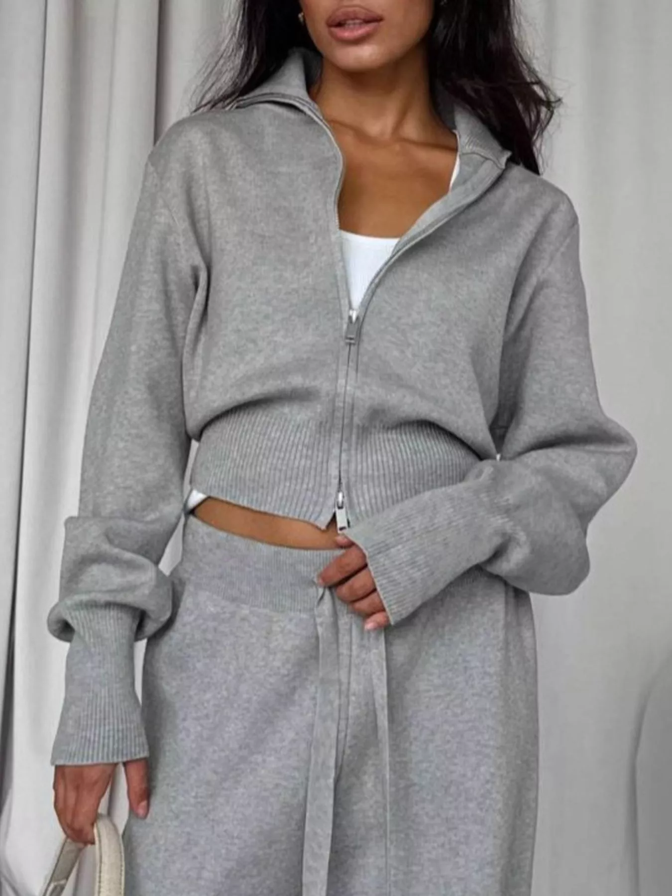 Zip-Up Outerwear and  Drawstring Pants Set - Image 8