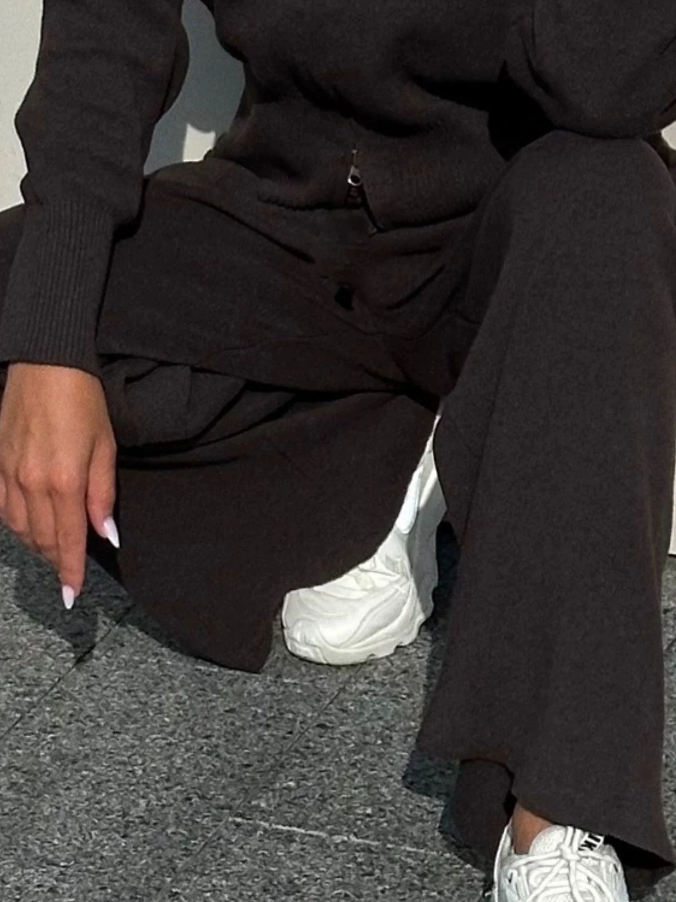 Zip Up Outerwear and Wide Leg Pants Set - Image 9