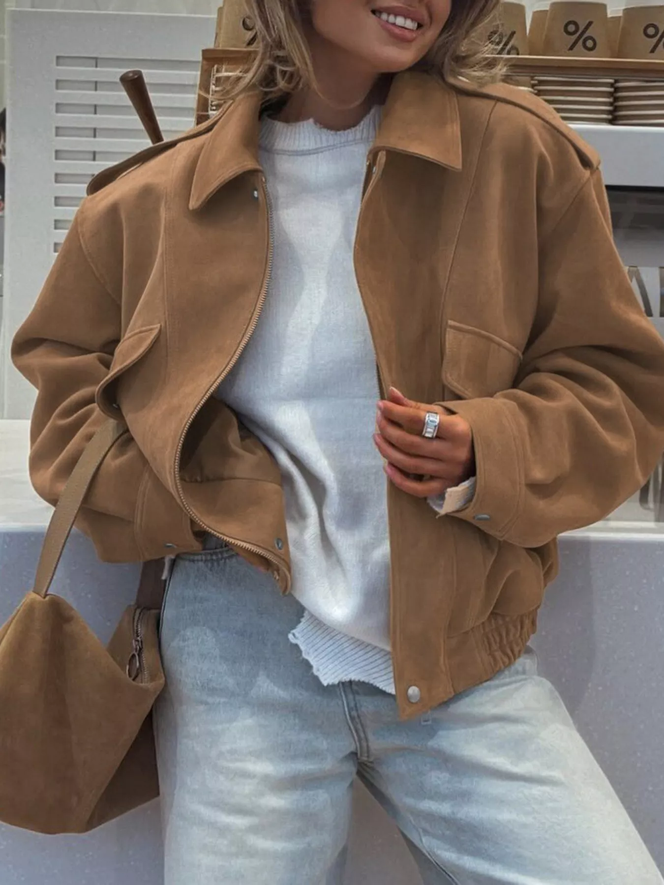 Zip Up Oversized Jacket - Image 2