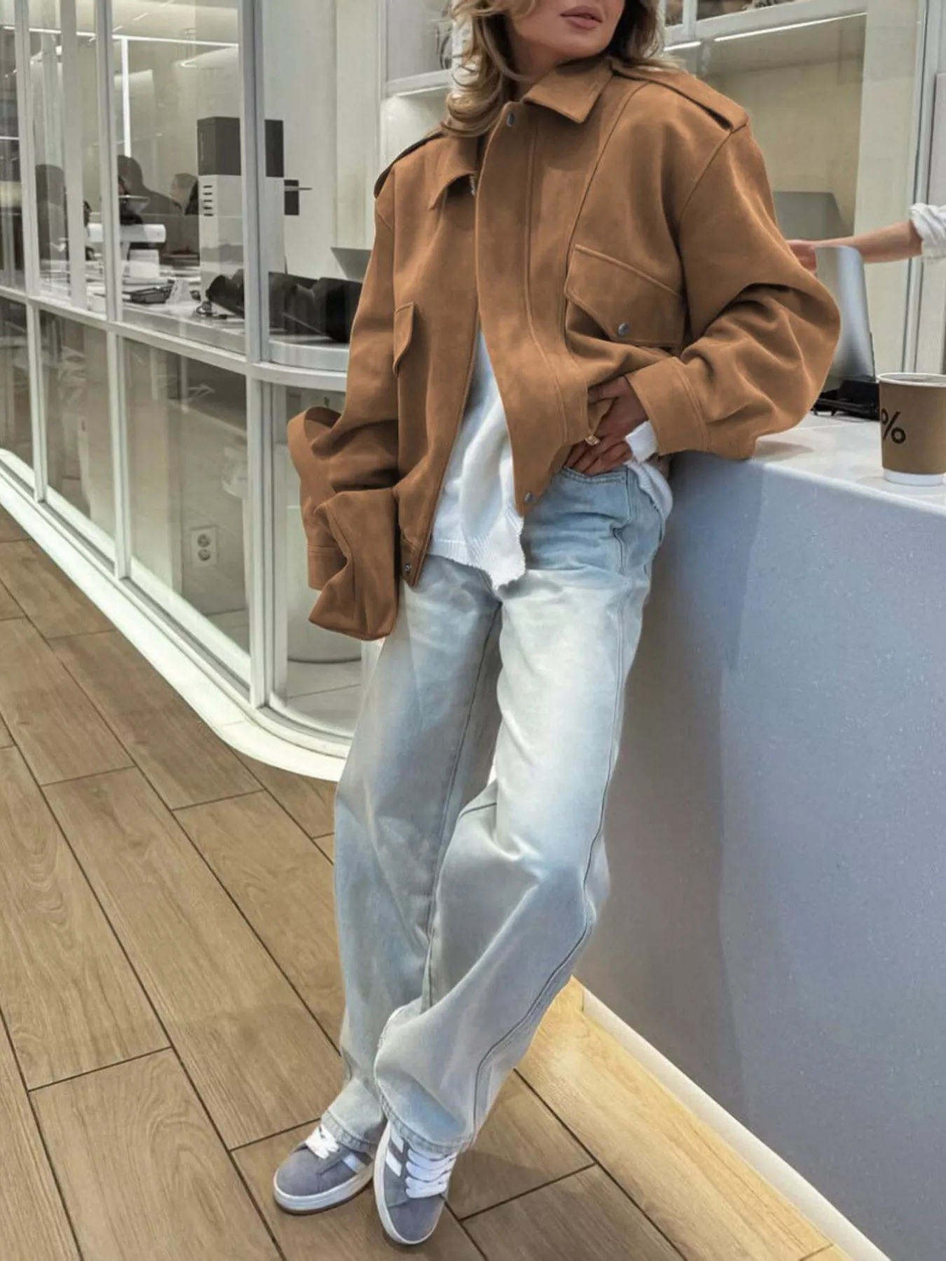 Zip Up Oversized Jacket - Image 4
