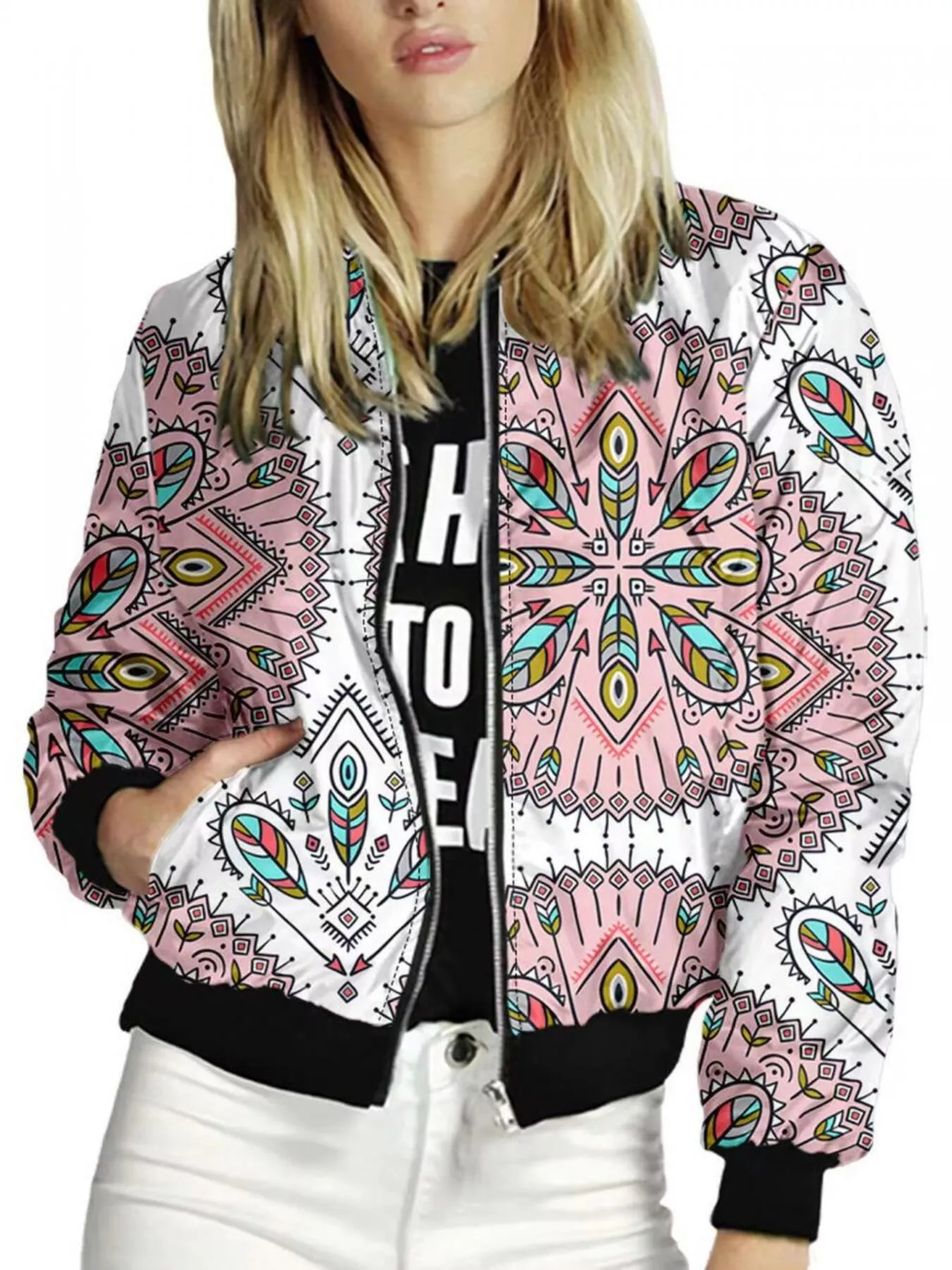 Zip Up Printed Jacket - Image 4
