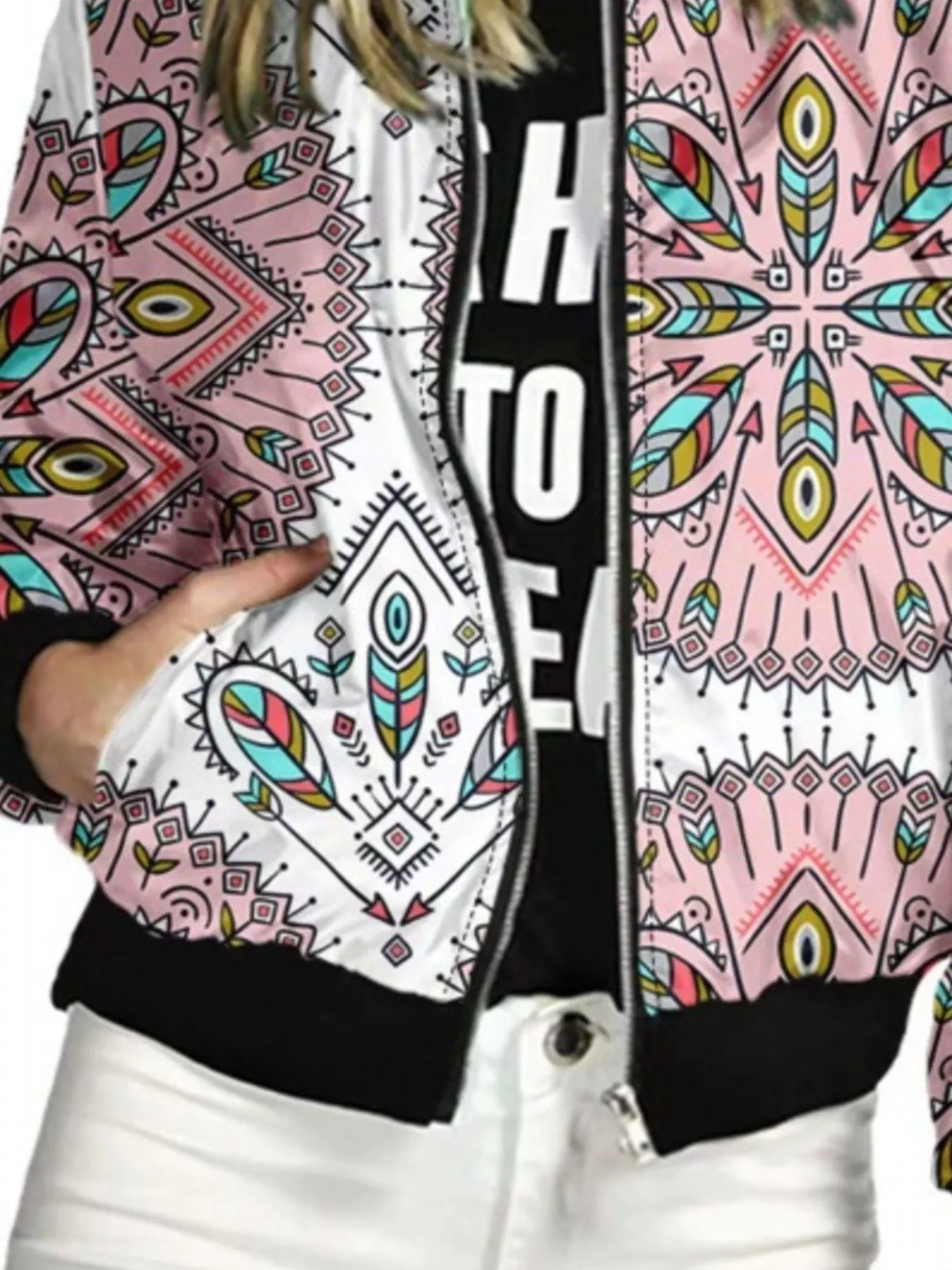 Zip Up Printed Jacket - Image 6