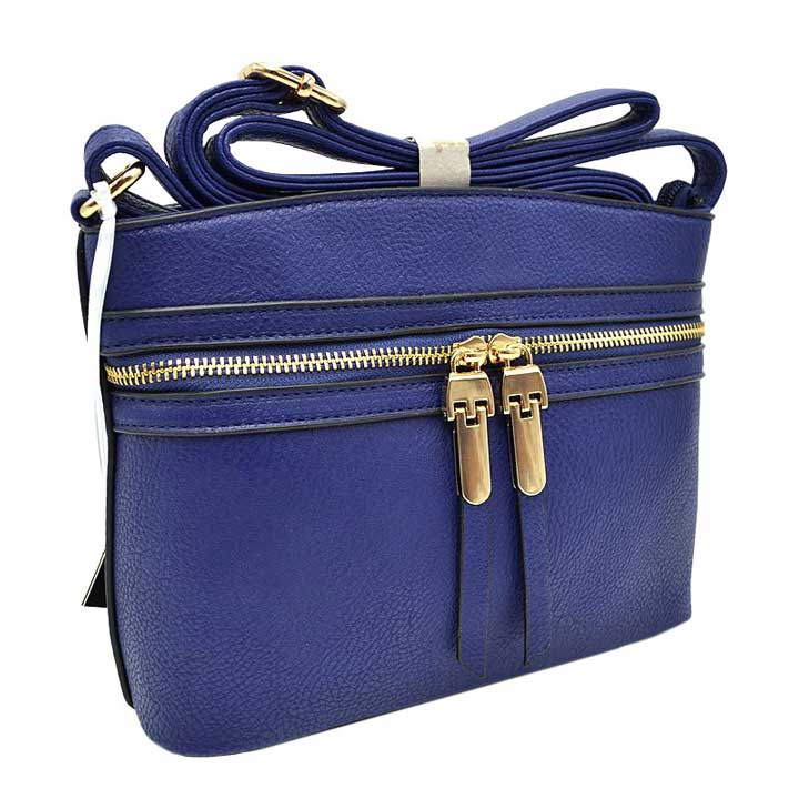 Zipper Detail Women's Crossbody Soft Faux Leather Bag - Image 6